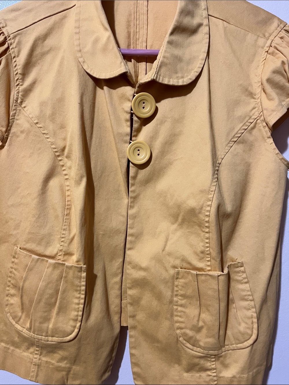 VTG CATO WOMEN / Size 14-16 / Peter Pan Collar / Big Buttons / Pockets / Yellow - Picture 2 of 8